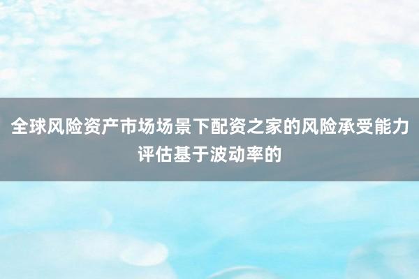 全球风险资产市场场景下配资之家的风险承受能力评估基于波动率的