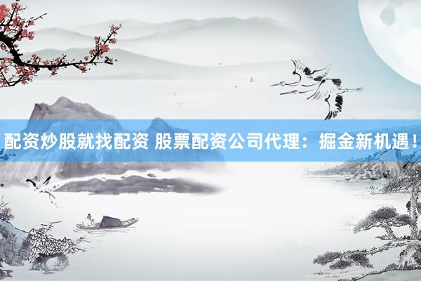配资炒股就找配资 股票配资公司代理：掘金新机遇！