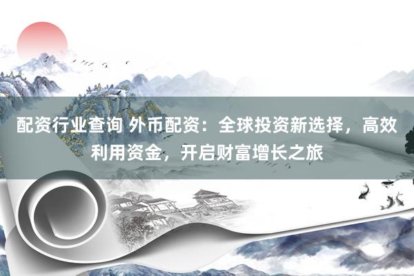 配资行业查询 外币配资：全球投资新选择，高效利用资金，开启财富增长之旅
